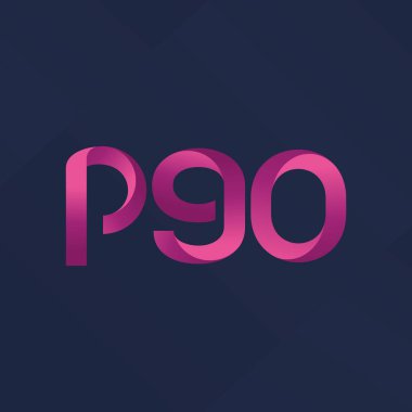 P90 ortak mektup ve sayı logo vektör çizim