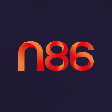 N86 ortak harf ve sayılar logo vektör çizim