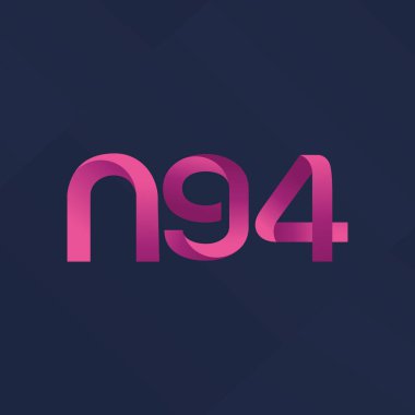 n94 ortak harf ve sayılar logo vektör çizim