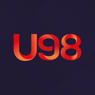 U98 mektup ve dijital numara logo simge