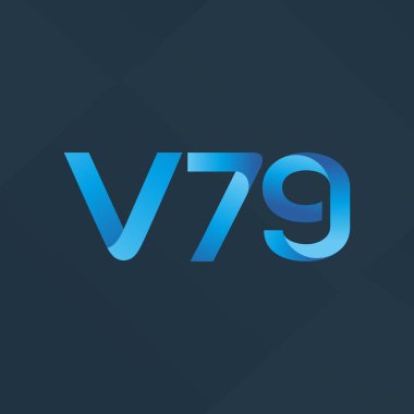 V79 mektup ve dijital numara logo simge