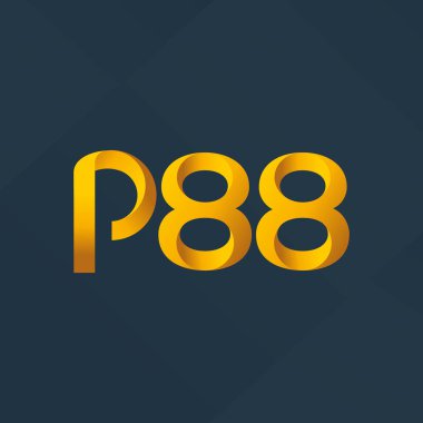 P88 ortak harf ve sayılar logo vektör çizim
