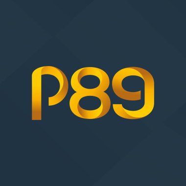  P89 ortak mektup ve sayı logo vektör çizim