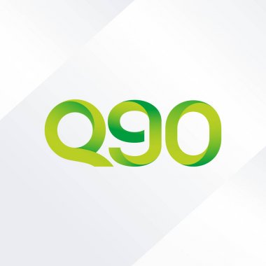 q 90 ortak harf ve sayılar logo vektör çizim 