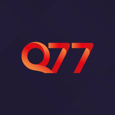  Q77 ortak mektup ve sayı logo vektör çizim