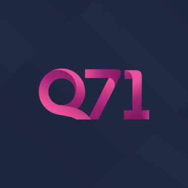 Q71 ortak mektup ve sayı logo vektör çizim
