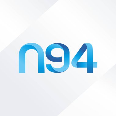 n94 ortak harf ve sayılar logo vektör çizim