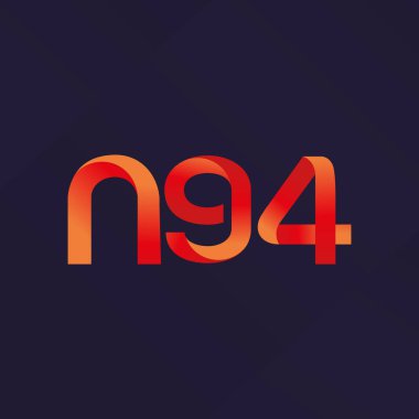 n94 ortak harf ve sayılar logo vektör çizim