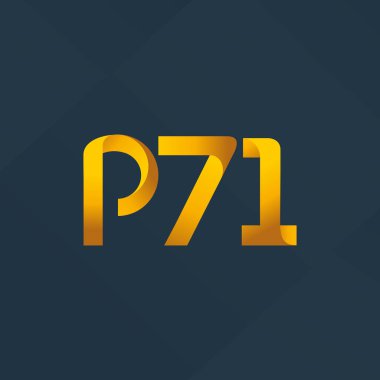 P71 ortak mektup ve sayı logo vektör çizim