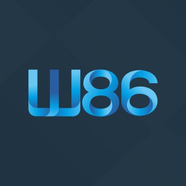 W86 ortak mektup logo, vektör çizim