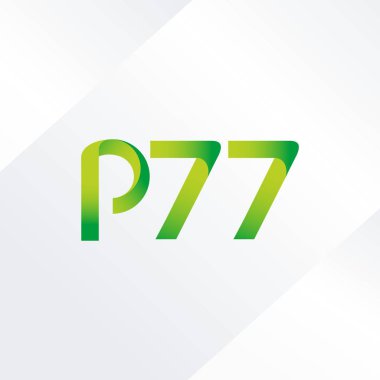  P77 ortak mektup ve sayı logo vektör çizim