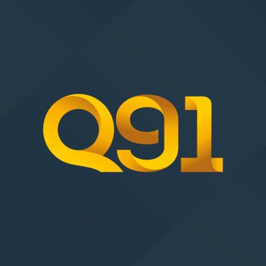 Q91 ortak harf ve sayılar logo vektör çizim