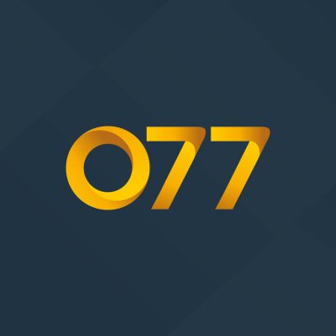 077 ortak mektup ve sayı logosu illüstrasyon vektör 