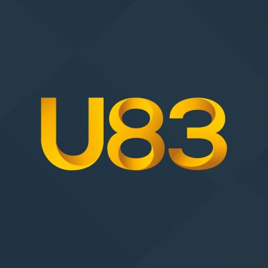 U83 mektup ve dijital numara logo simge