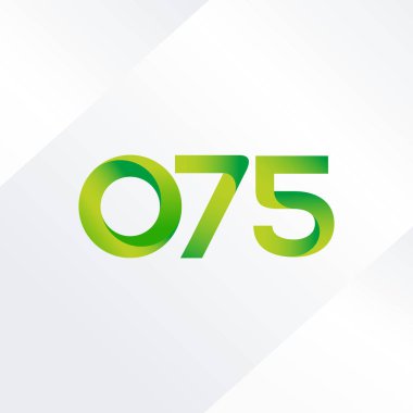 075 ortak mektup ve sayı logosu illüstrasyon vektör