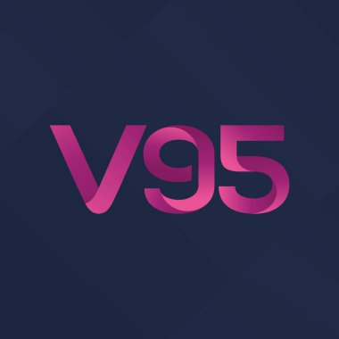 V95 ortak mektup logo, vektör çizim