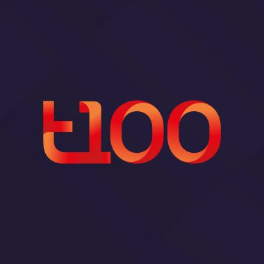 ortak mektup logo t 100 vektör çizim