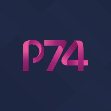  P74 ortak mektup ve sayı logo vektör çizim