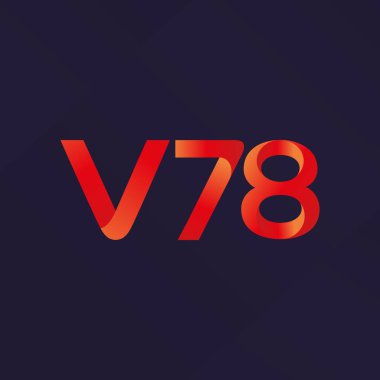 V78 mektup ve dijital numara logo simge