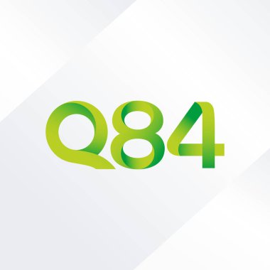 q84 ortak harf ve sayılar logo vektör çizim 
