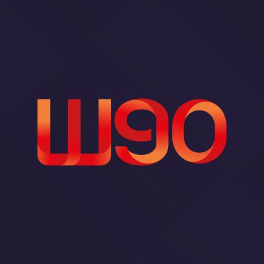 W90 ortak mektup logo, vektör çizim
