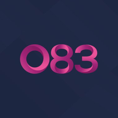 O83 ortak mektup ve sayı logo vektör çizim