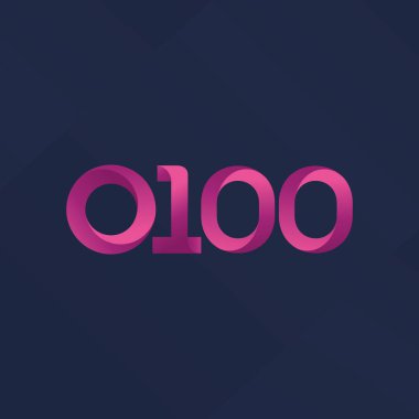  O100 ortak mektup ve sayı logo vektör çizim