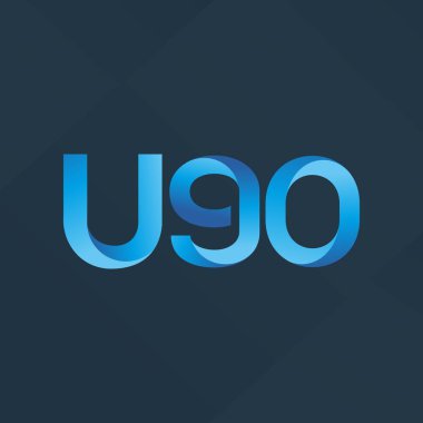 U90 mektup ve dijital numara logo simge