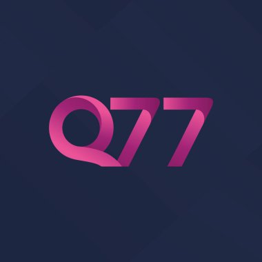  Q77 ortak mektup ve sayı logo vektör çizim