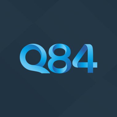 q84 ortak harf ve sayılar logo vektör çizim