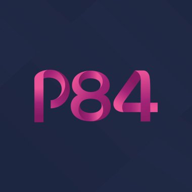  P84 ortak mektup ve sayı logo vektör çizim