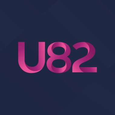 U82 mektup ve dijital numara logo simge
