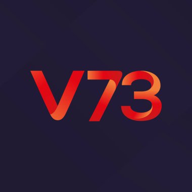 V73 mektup ve dijital numara logo simge