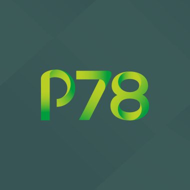 p78 ortak harf ve sayılar logo vektör çizim