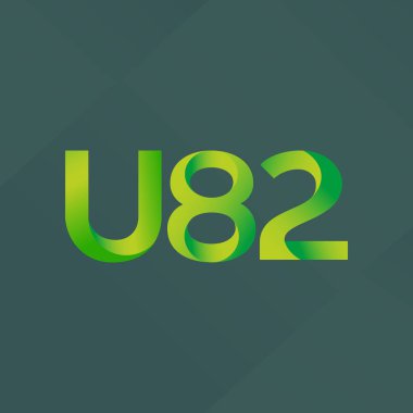 U82 mektup ve dijital numara logo simge