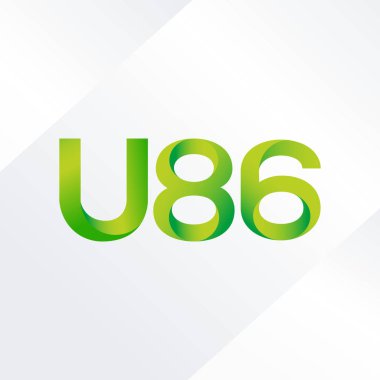 U86 mektup ve dijital numara logo simge