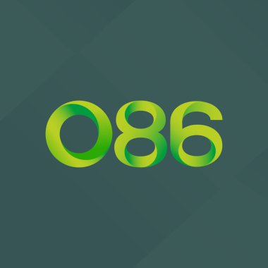086 ortak mektup ve sayı logosu illüstrasyon vektör