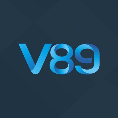 Modern V89 mektup ve dijital numara logo simge geometrik kurumsal kimlik, illüstrasyon vektör