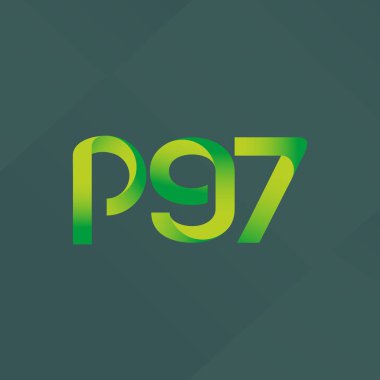p97 ortak harf ve sayılar logo vektör çizim