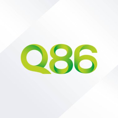 Q86 ortak harf ve sayılar logo vektör çizim 