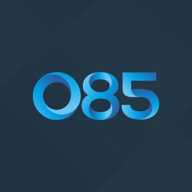 O85 ortak mektup ve sayı logo vektör çizim