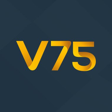V75 mektup ve dijital numara logo simge