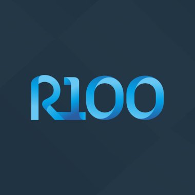 R100 ortak harf ve sayılar logo vektör çizim 