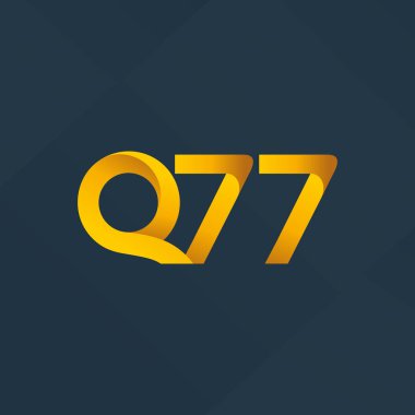  Q77 ortak mektup ve sayı logo vektör çizim