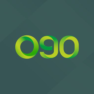 o90 ortak harf ve sayılar logo vektör çizim 