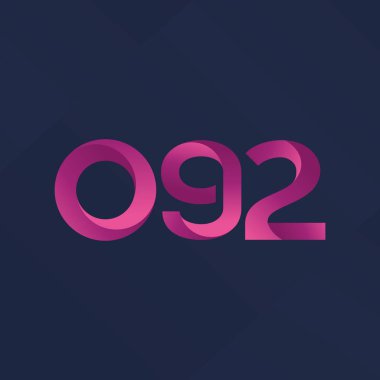 O92 ortak mektup ve sayı logo vektör çizim