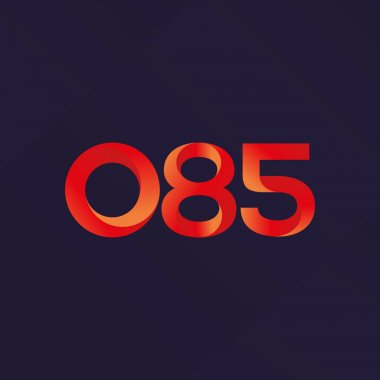 o85 ortak harf ve sayılar logo vektör çizim 