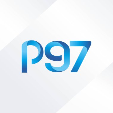 P97 ortak mektup ve sayı logo vektör çizim