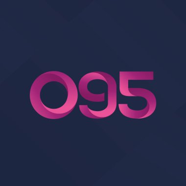 O95 ortak mektup ve sayı logo vektör çizim