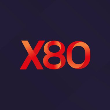 X80 mektup logo, vektör çizim ortak